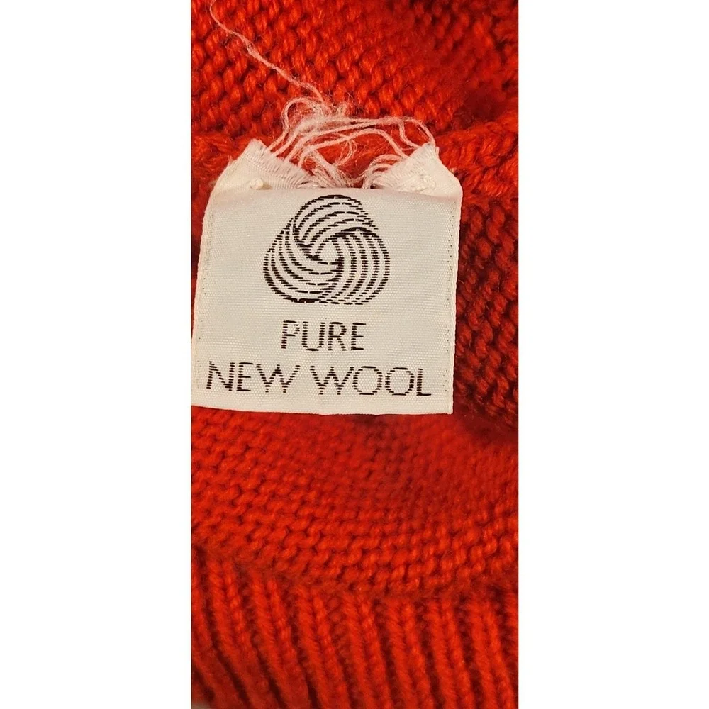 Vintage Christmas Tree Sweater IntarsiMens Large Merino Wool Holiday Pullover UK